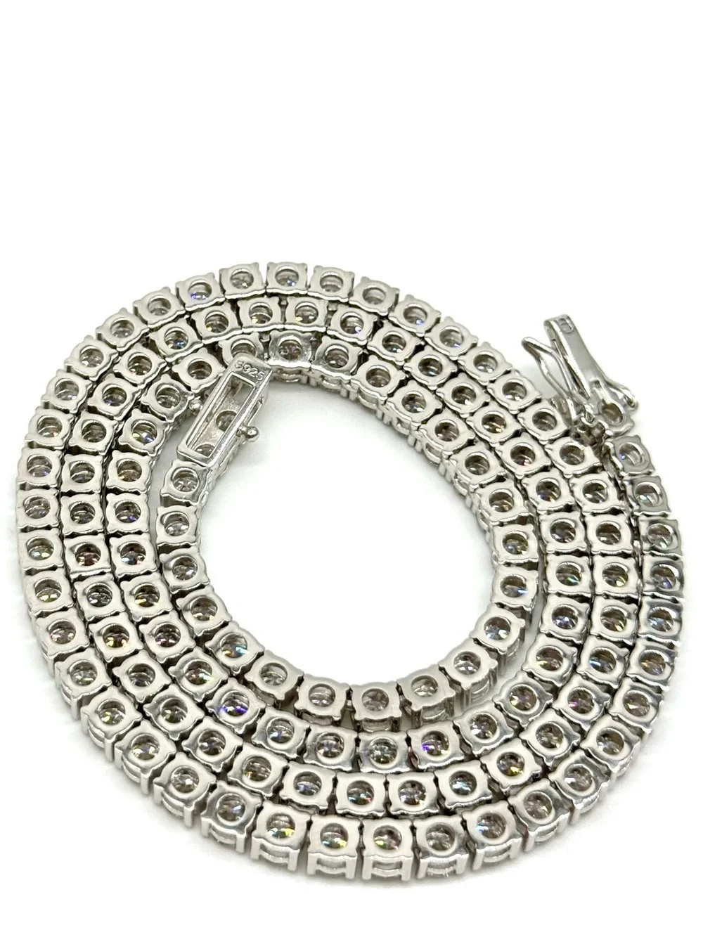 925 Silver, 36CTW Moissanite Tennis Chain - 20”